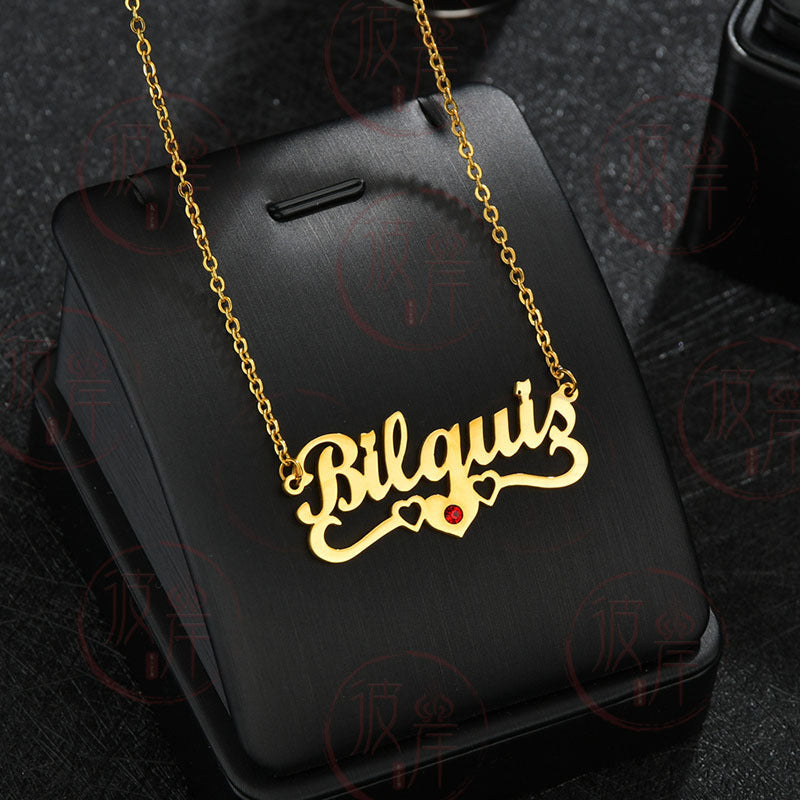 Nouveau produit créatif Collier de clavicule Lettre d'amour anglaise