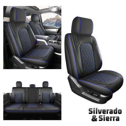 Housses de siège de camion Umbrauto compatibles avec Silverado et Sierra, bleu
