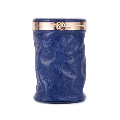 Trousse de Toilette Rétro Mignonne en Cuir Véritable