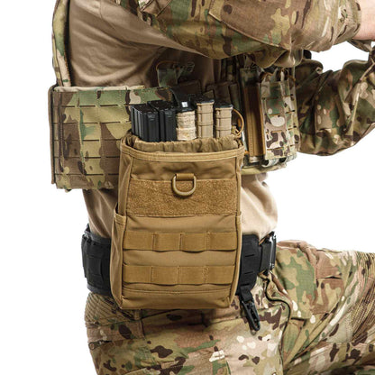 Tactical Dump Pouch Molle Storage Bag Tactical Waist Bag, Drawstring Folding Magazine Dump Bag