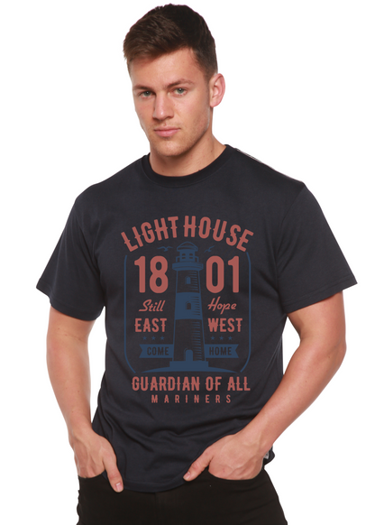 Camiseta gráfica de manga corta Lighthouse para hombre de viscosa de bambú/algodón orgánico