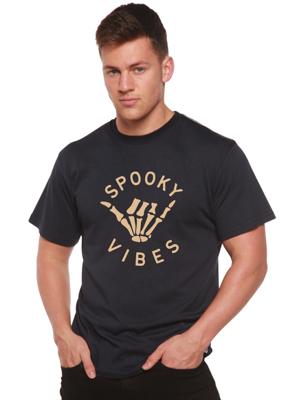 T-shirt à manches courtes en viscose de bambou et coton biologique pour homme - Motif "Spooky Vibes"