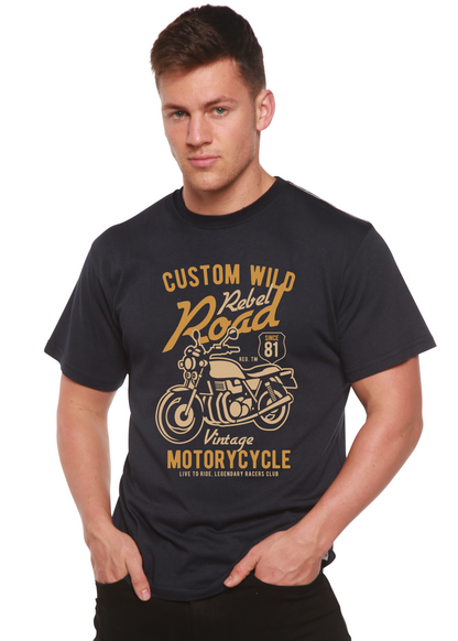 T-shirt graphique à manches courtes Custom Wild pour homme en bambou, viscose et coton biologique