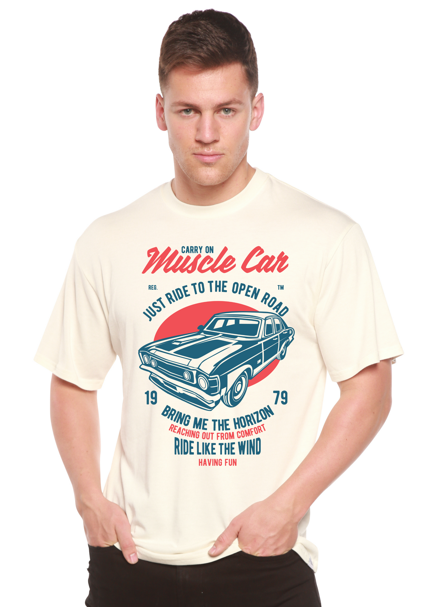 T-shirt à manches courtes Muscle Car Spun Bamboo® en viscose de bambou/coton biologique pour homme