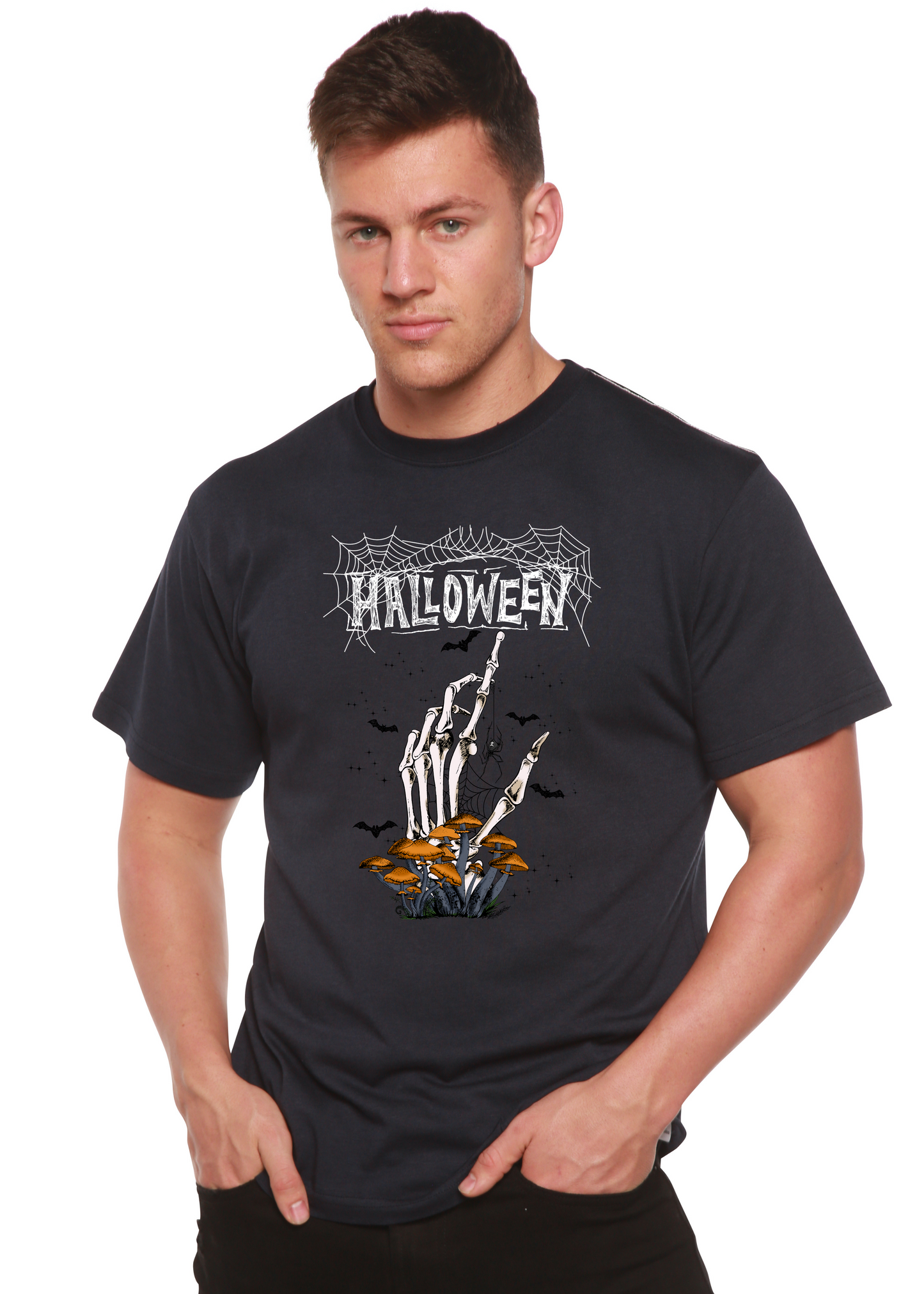 Camiseta gráfica de manga corta de bambú/viscosa y algodón orgánico para hombre - Halloween