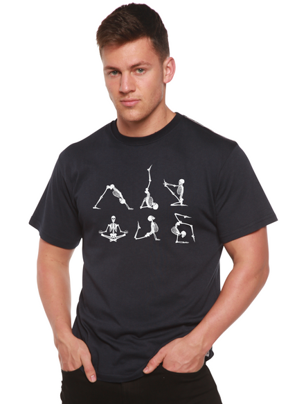 T-shirt graphique à manches courtes pour homme en bambou, viscose et coton biologique avec squelette d'Halloween Namaste