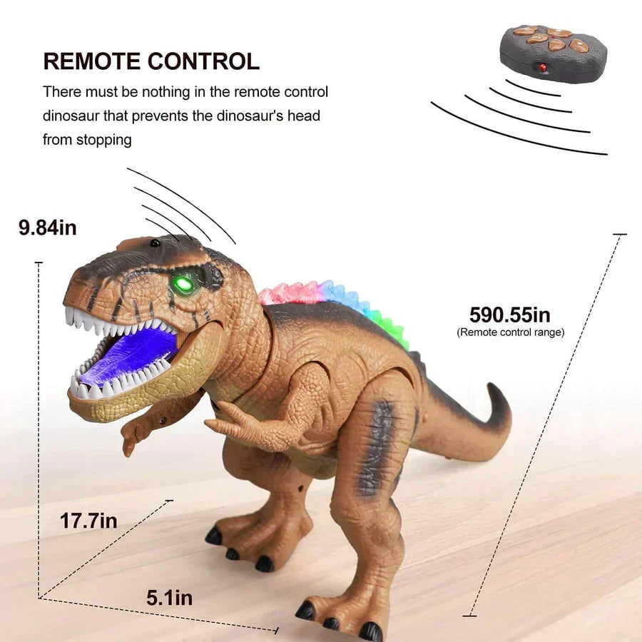 Remote Control T-Rex Dinosaur with Lights Sounds Walking RC Toy