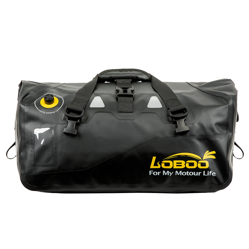 LOBOO Waterproof Motorcycle PVC Tail Bag  Magnetic Closure & Reflective Strips