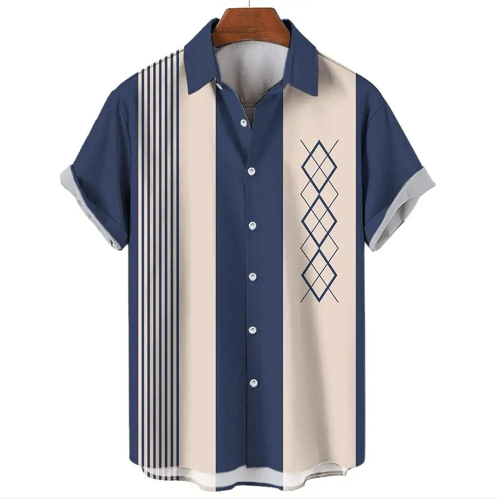 Men's Hawaiian Shirt Casual Button Short Sleeve