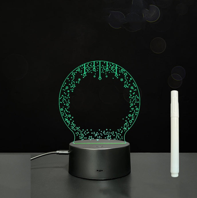 Tableau de messages manuscrits en acrylique 3D avec lumière LED