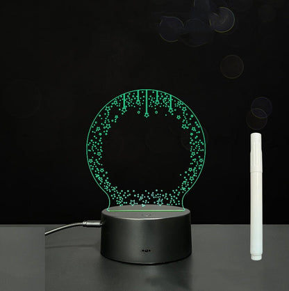 Tableau de messages manuscrits en acrylique 3D avec lumière LED