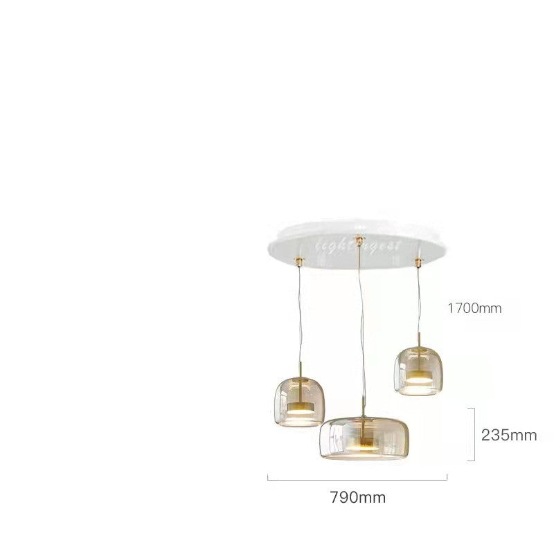Lustre en verre simple pour chambre à coucher et salon
