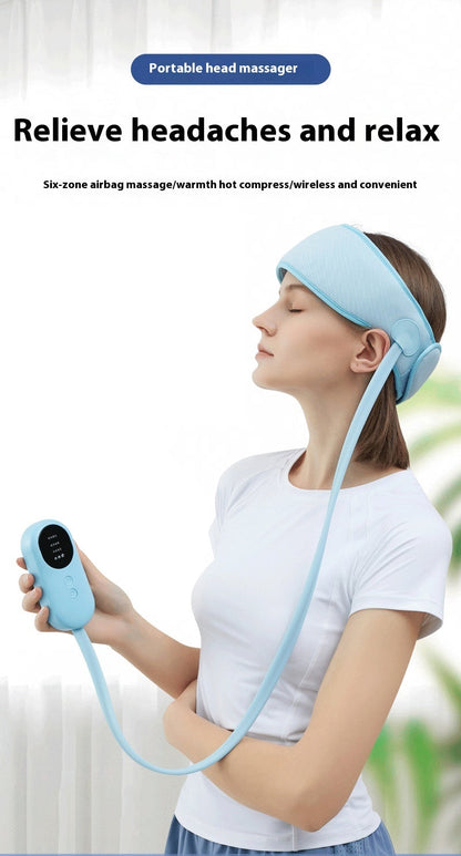 Head Massager Scalp Massage Instrument Artifact Battery Household Electric Kneading Massage Belt Hot Compress