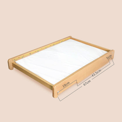 Mesa para pañales de bebé Moon Boat de madera maciza, portátil para enfermería