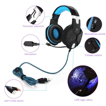 G1000 Gaming Headset with Microphone – Immersive Stereo Sound for PC, PS4 & Xbox