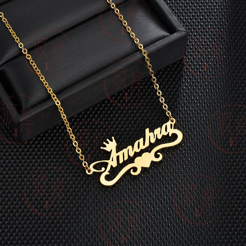 Nouveau produit créatif Collier de clavicule Lettre d'amour anglaise
