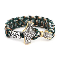 Pulsera trenzada a mano de cuerda de paraguas de titanio y acero inoxidable para hombre