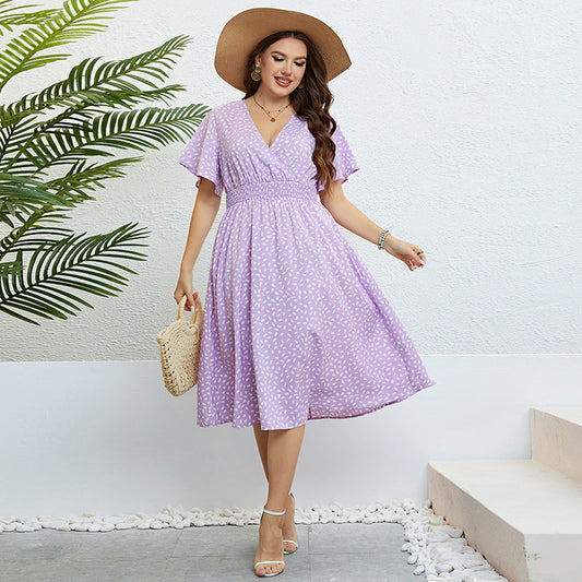 Robe ample violette grande taille