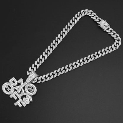 Collar con colgante de aleación con letras personalizadas de moda para hombres y mujeres