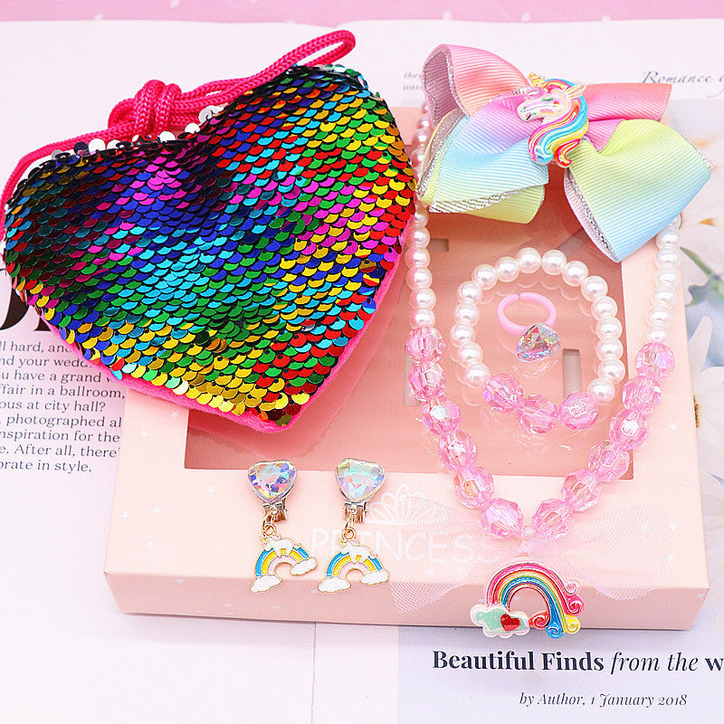 Ensemble de bijoux collier et bracelet queue de sirène pour enfants