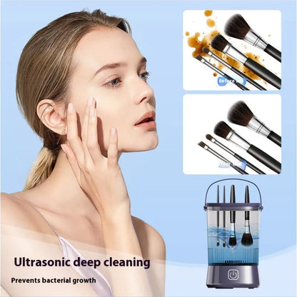 Electric Makeup Brush Cleaner – One-Wash Multi-Brush Cleanser & Dryer for Fast, Effortless Cleaning