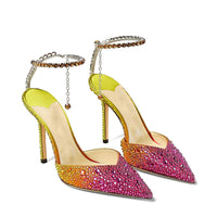 Pointed Color Rhinestone Simple Shoes