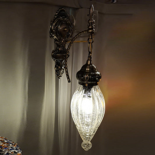 Hollow Wrought Iron Wall Lamp For Bedroom Western Restaurant