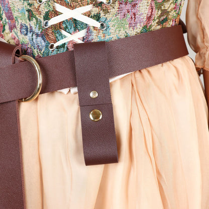 Leather Metal Double Ring Rural Clothing