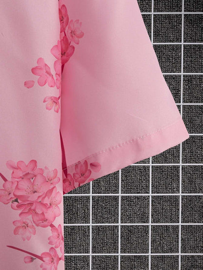 Digital Printing Floral Short Sleeve Shirt
