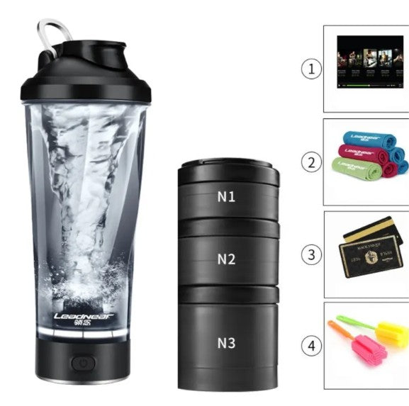 Protein Shaker Bottle – Fitness Mixing Cup (Leak-Proof  Portable