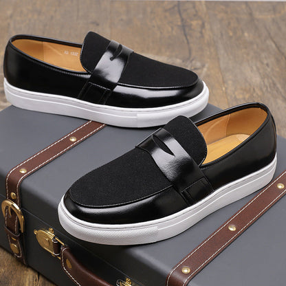 Thick-Sole Casual Leather Shoes – Wedge Heel, 3 Colors