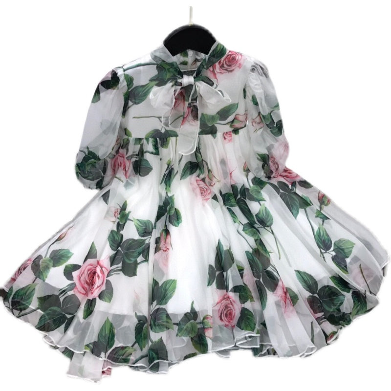 Vestido de alta gama personalizado para niñas para primavera y verano