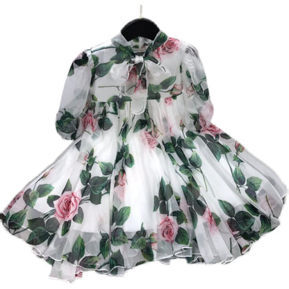 Vestido de alta gama personalizado para niñas para primavera y verano