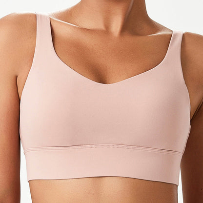 Women's Solid Colour Fixed Cup Plus Size Sports Underwear