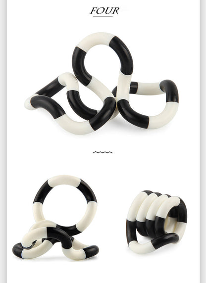 Twisted Ring Fidget Magic Trick Rope Tange Fidget Toy Creative DIY Winding Leisure Education Stress Relief Decompression Toy