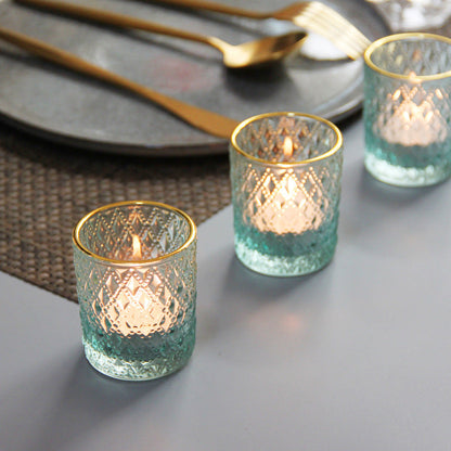 Relief Stained Glass Candle Holder Decoration Gift