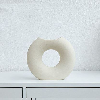 Vase en céramique style nordique, forme demi-cercle, créatif