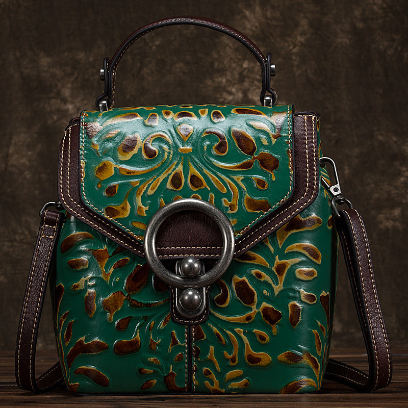 Mochila de cuero de vaca, multifunción, bolsos de hombro y mano para mujer