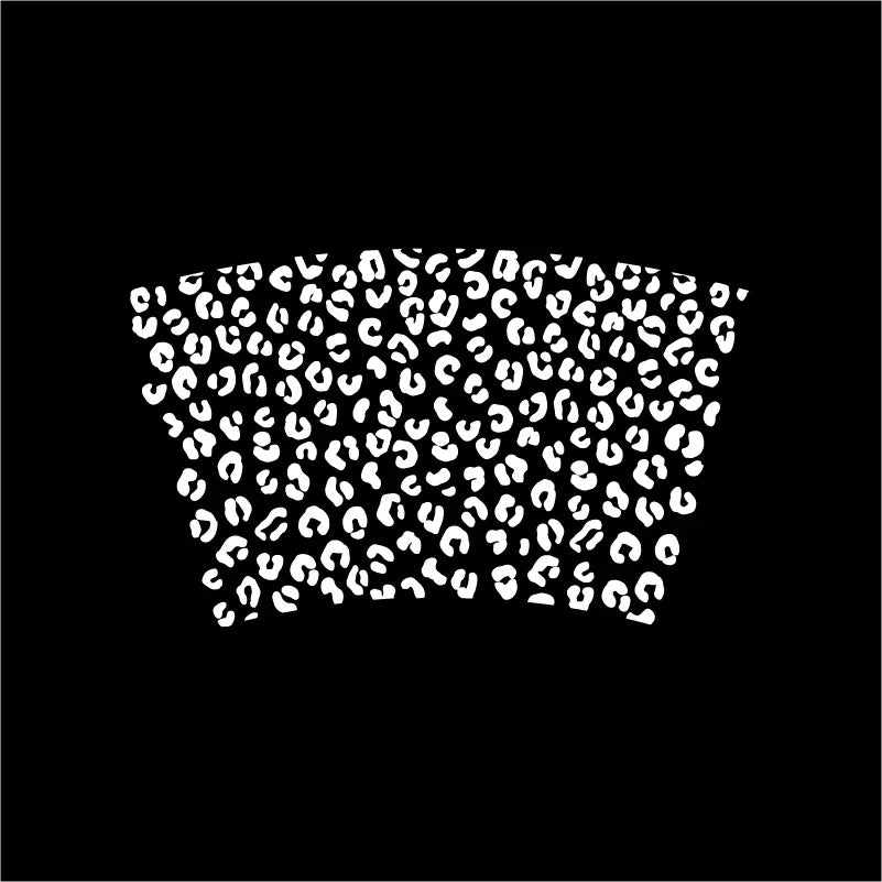 Leopard Pattern Full Wrap Vinyl Sticker for 24 oz Cold Cup | Cheetah Coffee Cup Decal