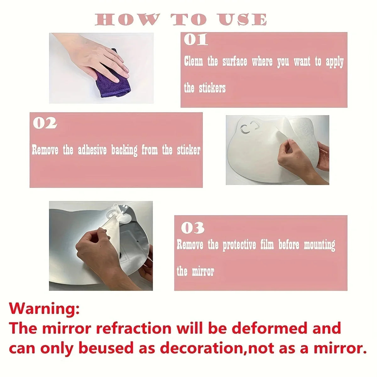 4pcs Self-Adhesive Acrylic Mirror Wall Stickers - Flexible, Non-Glass Decorative Tiles for Home & Wedding Decor