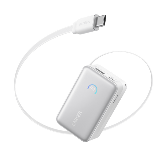 Batería externa Anker Nano (10K, 45W, cable USB-C retráctil integrado)