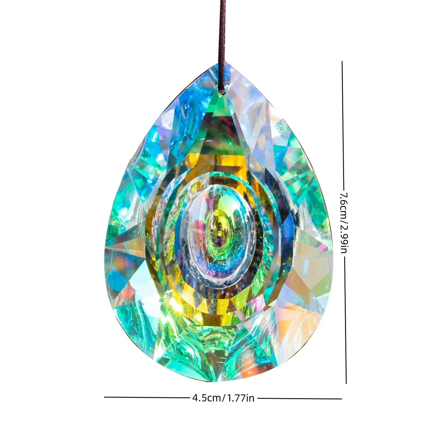 Grand pendentif prisme arc-en-ciel en cristal, attrape-soleil, décoration suspendue avec réfraction de la lumière, décoration de mariage, de maison, de fête