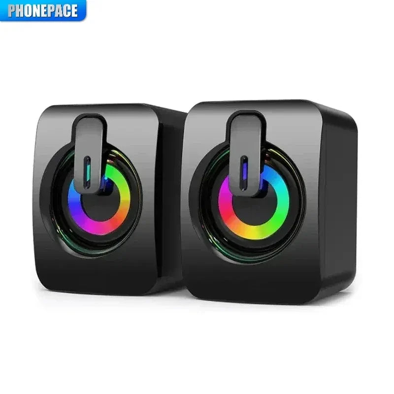Computer Speaker Stereo Sound with Microphone – 3.5mm AUX PC Speaker for Home