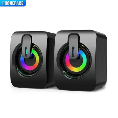 Computer Speaker Stereo Sound with Microphone – 3.5mm AUX PC Speaker for Home
