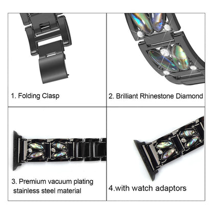 Bracelet de montre en métal pour Apple Watch 49mm - Noir (compatible également avec 42mm, 44mm, 45mm)
