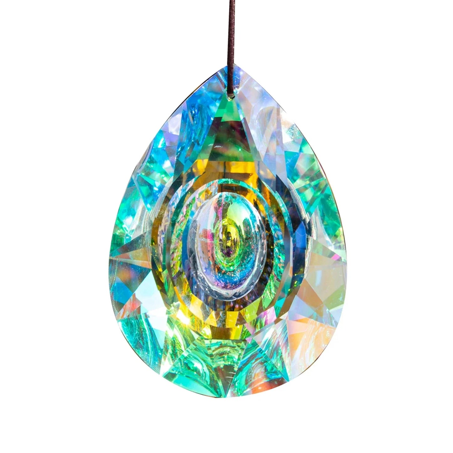 Grand pendentif prisme arc-en-ciel en cristal, attrape-soleil, décoration suspendue avec réfraction de la lumière, décoration de mariage, de maison, de fête