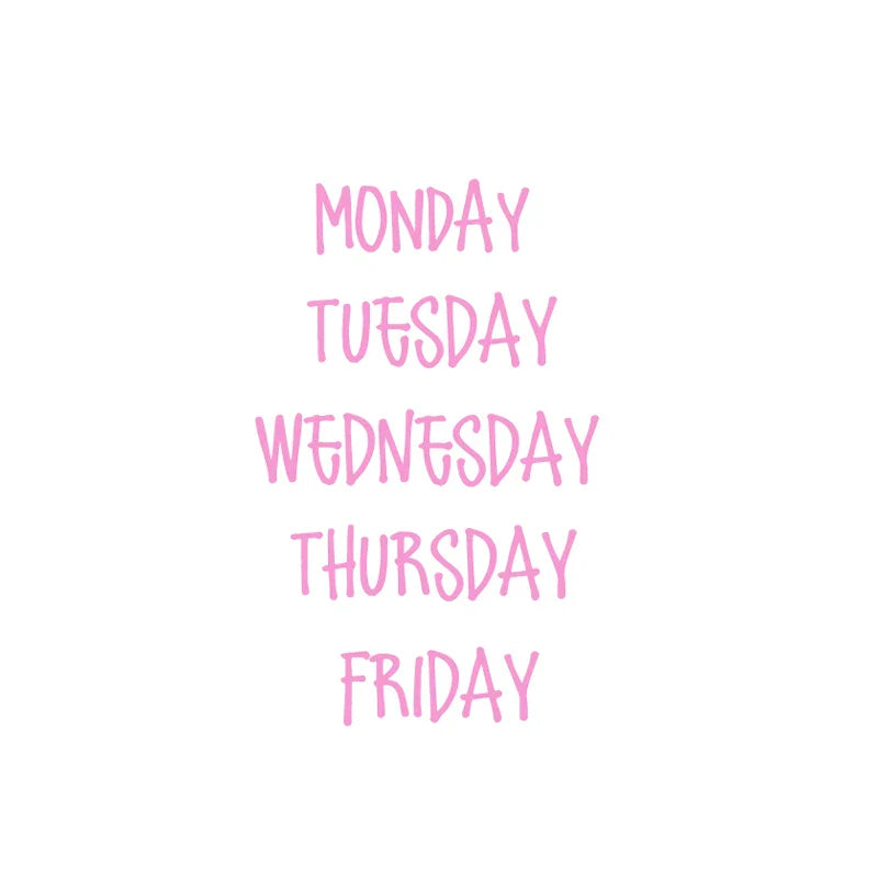 Days of the Week Labels | Personalized Vinyl Decals for Drawer and Storage Organization