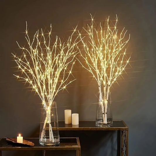 1 unidad de luces LED blancas de 50 ramas artificiales, luz de decoración blanca cálida alimentada por USB para el hogar, restaurante, cafetería, tienda