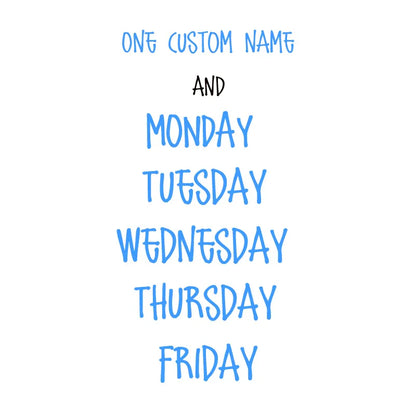 Days of the Week Labels | Personalized Vinyl Decals for Drawer and Storage Organization