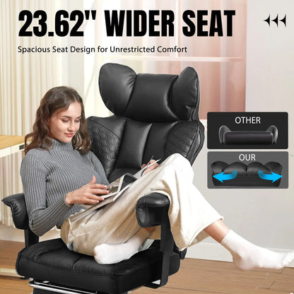 Ergonomic Leather Gaming Chair High Back Office Chair with Footrest
